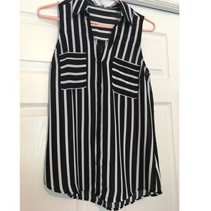 Express “The Portofino” Sleeveless Striped Blouse